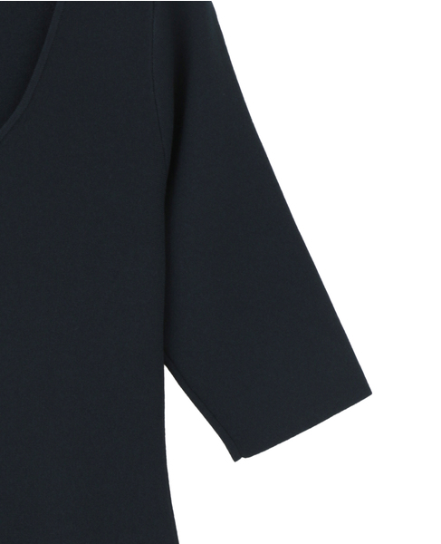 【l’heritage martinique/レリタージュ マルティニーク】アセテートポリミラノフレアワンピース 詳細画像 ネイビー 4