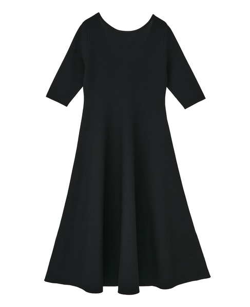 【l’heritage martinique/レリタージュ マルティニーク】アセテートポリミラノフレアワンピース 詳細画像 ブラック 1