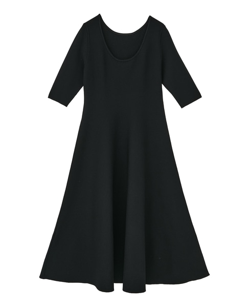 【l’heritage martinique/レリタージュ マルティニーク】アセテートポリミラノフレアワンピース 詳細画像 ブラック 2