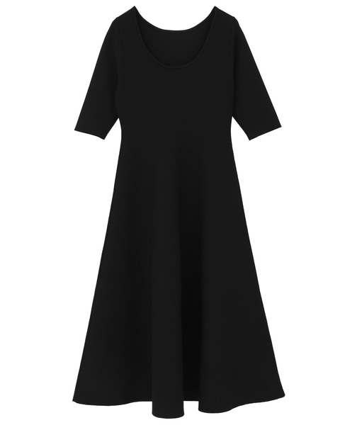 【l’heritage martinique/レリタージュ マルティニーク】アセテートポリミラノフレアワンピース 詳細画像 ブラック 8