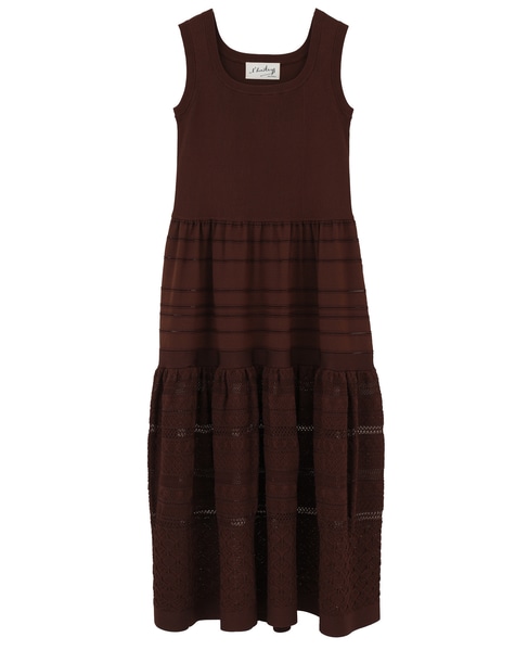【l’heritage martinique/レリタージュ マルティニーク】ニッティングレースワンピース 詳細画像 ブラウン 1