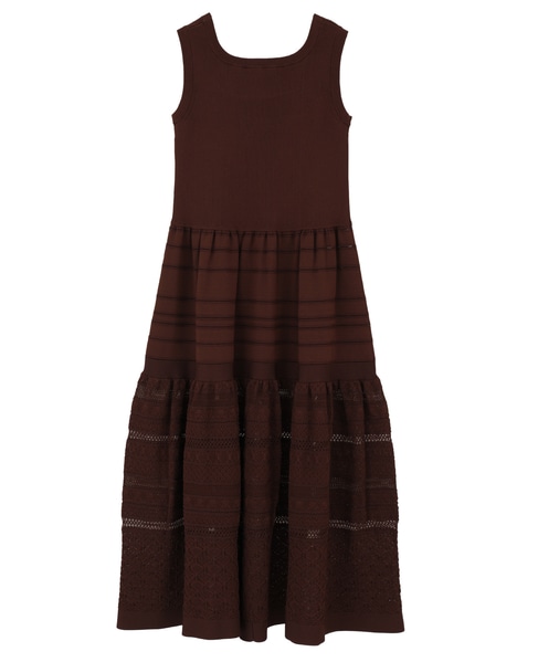 【l’heritage martinique/レリタージュ マルティニーク】ニッティングレースワンピース 詳細画像 ブラウン 2