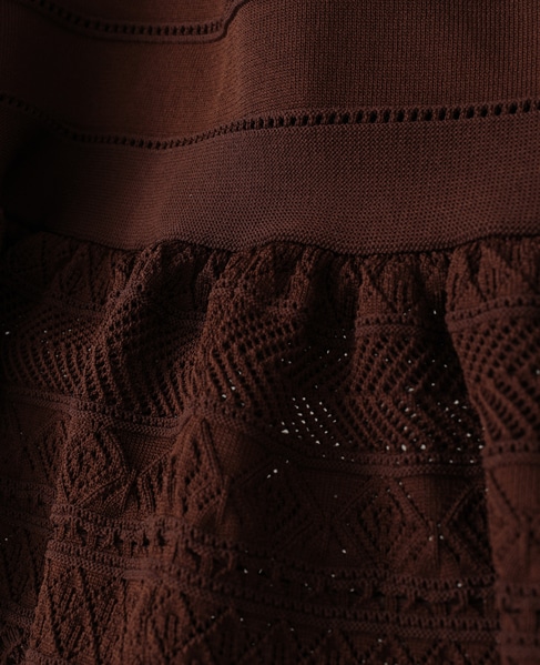 【l’heritage martinique/レリタージュ マルティニーク】ニッティングレースワンピース 詳細画像 ブラウン 8