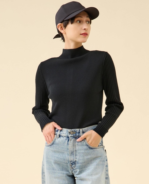 《追加》ウールリブスタンドカーディガン 詳細画像 ブラック 2