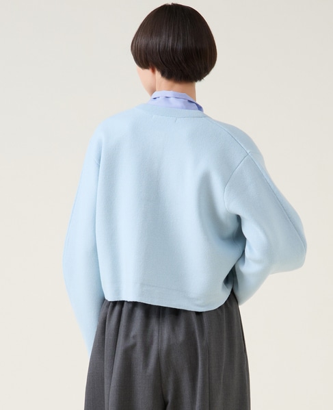 ダブルフェイスニットカーディガン 詳細画像 サックス 3