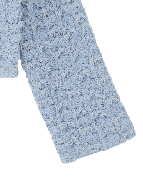 ツィーディーニットカーディガン 詳細画像 サックス 4