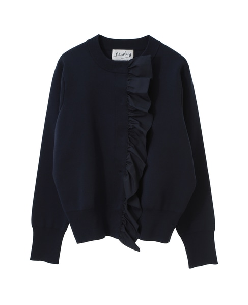 《追加》【l’heritage martinique/レリタージュ マルティニーク】タフタフリルカーディガン 詳細画像 ネイビー 1