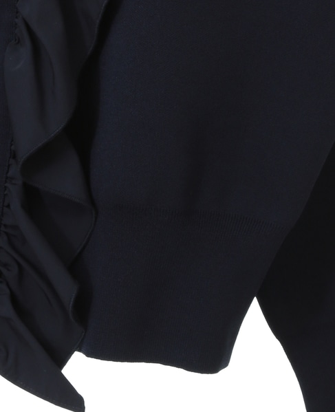 《追加》【l’heritage martinique/レリタージュ マルティニーク】タフタフリルカーディガン 詳細画像 ネイビー 5