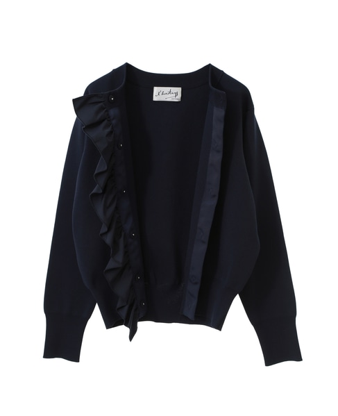 《追加》【l’heritage martinique/レリタージュ マルティニーク】タフタフリルカーディガン 詳細画像 ネイビー 7