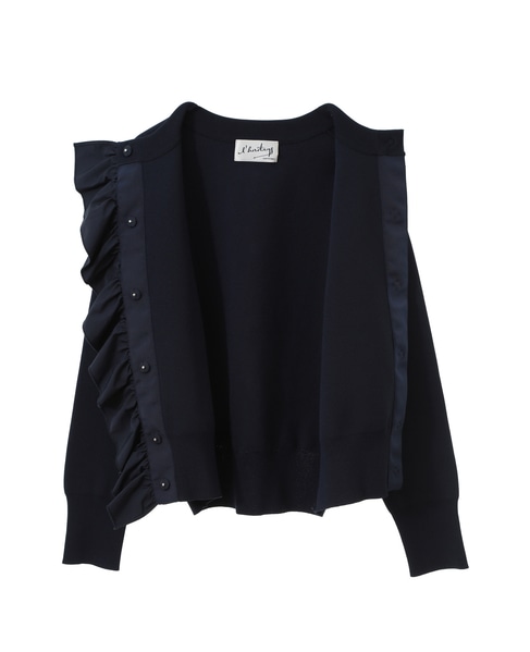 《追加》【l’heritage martinique/レリタージュ マルティニーク】タフタフリルカーディガン 詳細画像 ネイビー 8