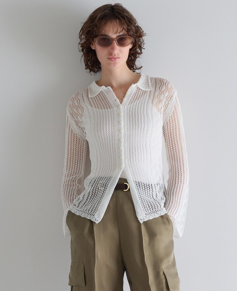レースニットシャツ 詳細画像 ホワイト 1