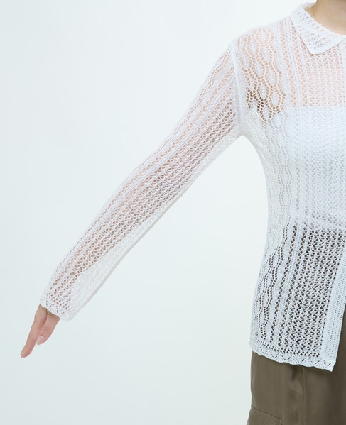 レースニットシャツ 詳細画像 ホワイト 12