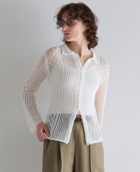 レースニットシャツ 詳細画像 ホワイト 2