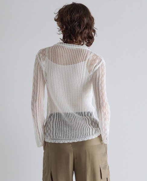 レースニットシャツ 詳細画像 ホワイト 4