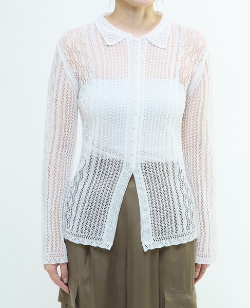 レースニットシャツ 詳細画像 ホワイト 9