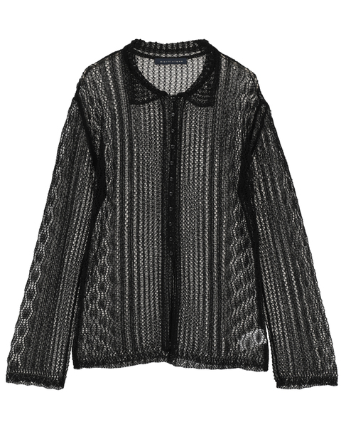 レースニットシャツ 詳細画像 ブラック 1