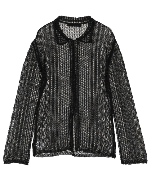 レースニットシャツ 詳細画像 ブラック 2