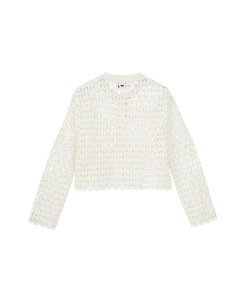 【l’heritage martinique/レリタージュ マルティニーク】クロッシェ風レースカーディガン 詳細画像 ホワイト 2