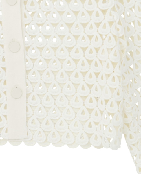 【l’heritage martinique/レリタージュ マルティニーク】クロッシェ風レースカーディガン 詳細画像 ホワイト 5