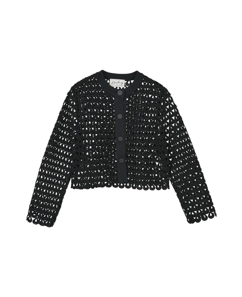 【l’heritage martinique/レリタージュ マルティニーク】クロッシェ風レースカーディガン 詳細画像 ブラック 1