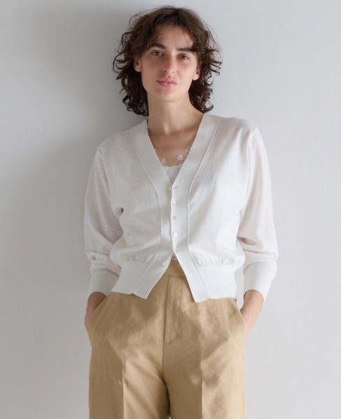 リネンミックス3WAYカーディガン 詳細画像 ホワイト 1