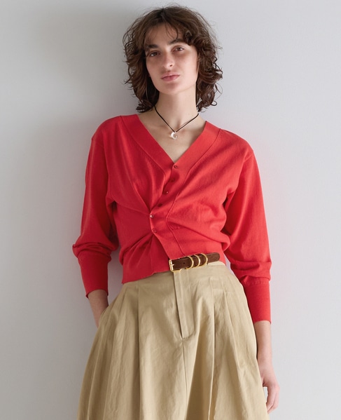 リネンミックス3WAYカーディガン 詳細画像 レッド 1