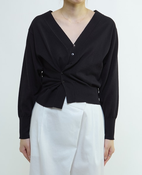 リネンミックス3WAYカーディガン 詳細画像 ブラック 13