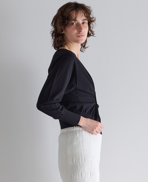 リネンミックス3WAYカーディガン 詳細画像 ブラック 2