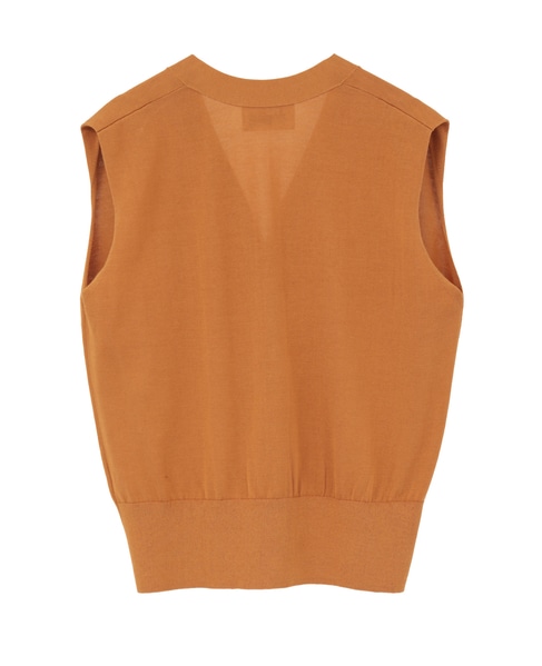 【l’heritage martinique/レリタージュ マルティニーク】シルクコットンVネックジレ 詳細画像 キャメル 2