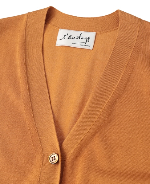 【l’heritage martinique/レリタージュ マルティニーク】シルクコットンVネックジレ 詳細画像 キャメル 3