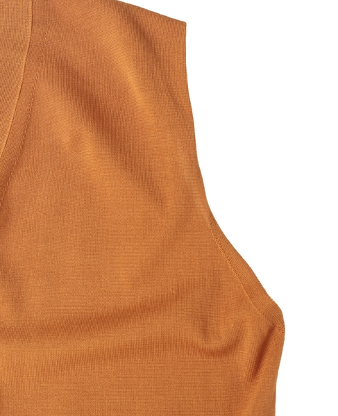 【l’heritage martinique/レリタージュ マルティニーク】シルクコットンVネックジレ 詳細画像 キャメル 4