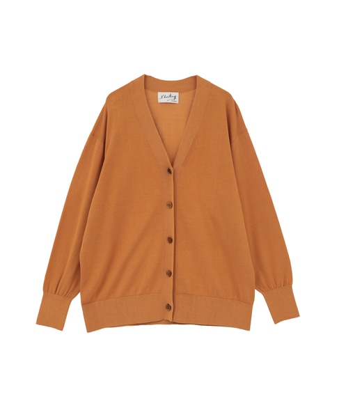 【l’heritage martinique/レリタージュ マルティニーク】シルクコットンVネックカーディガン 詳細画像 キャメル 1