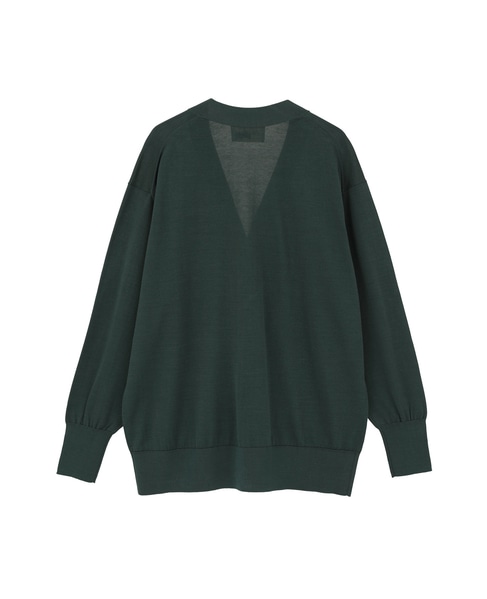【l’heritage martinique/レリタージュ マルティニーク】シルクコットンVネックカーディガン 詳細画像 グリーン 2