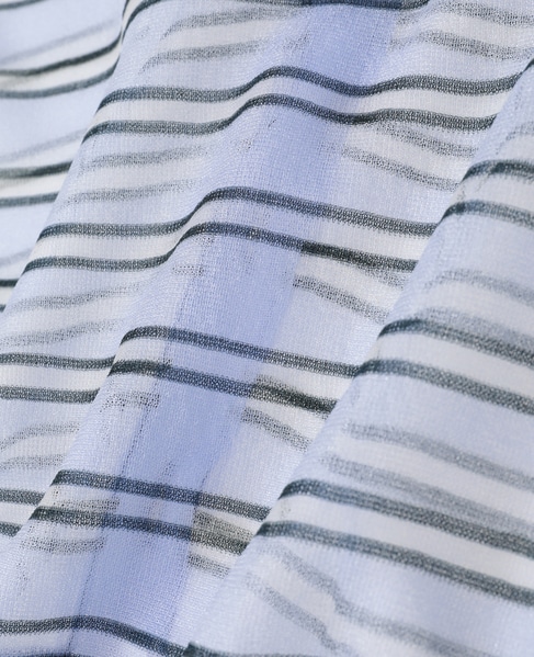 【l’heritage martinique/レリタージュ マルティニーク】シアーボーダーカーディガン 詳細画像 サックス 7