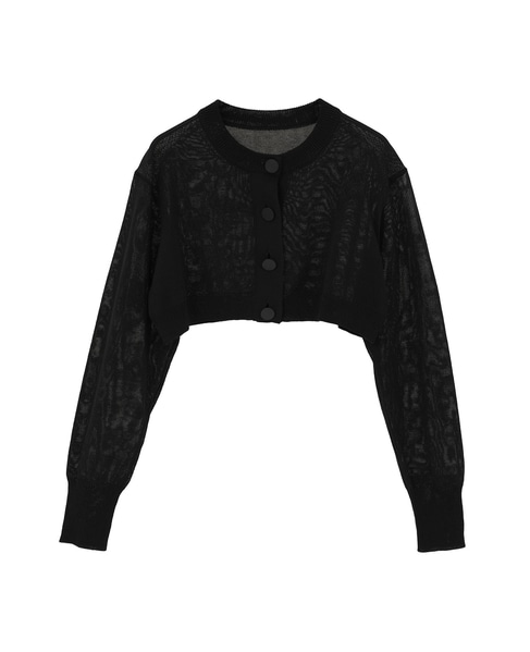 【l’heritage martinique/レリタージュ マルティニーク】シルクコットンショートカーディガン 詳細画像 ブラック 1