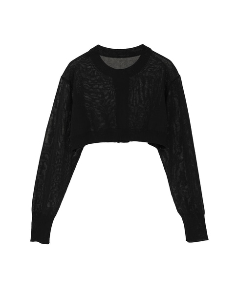 【l’heritage martinique/レリタージュ マルティニーク】シルクコットンショートカーディガン 詳細画像 ブラック 2