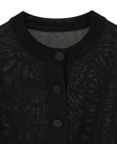 【l’heritage martinique/レリタージュ マルティニーク】シルクコットンショートカーディガン 詳細画像 ブラック 3
