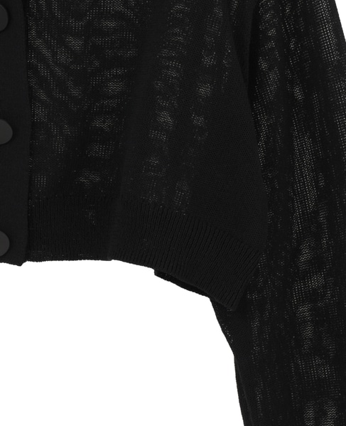 【l’heritage martinique/レリタージュ マルティニーク】シルクコットンショートカーディガン 詳細画像 ブラック 5