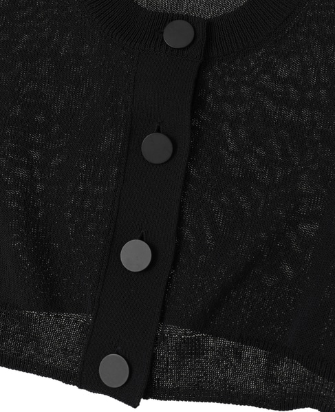 【l’heritage martinique/レリタージュ マルティニーク】シルクコットンショートカーディガン 詳細画像 ブラック 6