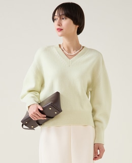 カシミヤミックスVネックプルオーバー