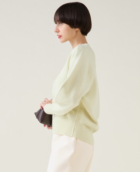 カシミヤミックスVネックプルオーバー 詳細画像 イエロー 2