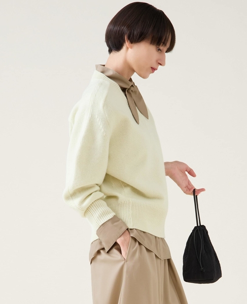 カシミヤミックスVネックプルオーバー 詳細画像 イエロー 4