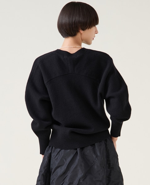 カシミヤミックスVネックプルオーバー 詳細画像 ブラック 3