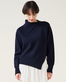 ストレッチウールアシメプルオーバー