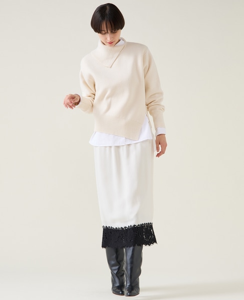 ストレッチウールアシメプルオーバー 詳細画像 オフ 11