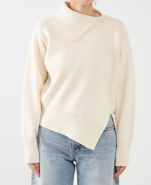 ストレッチウールアシメプルオーバー 詳細画像 オフ 13