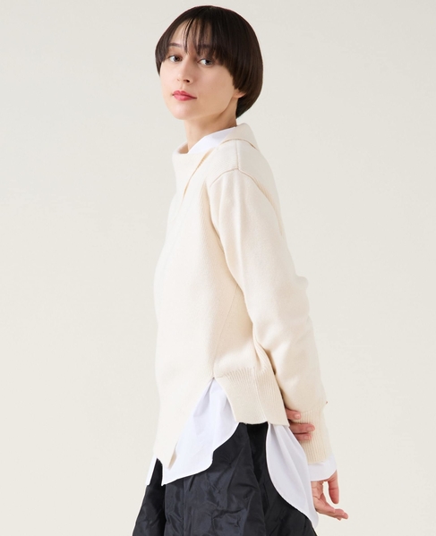 ストレッチウールアシメプルオーバー 詳細画像 オフ 3