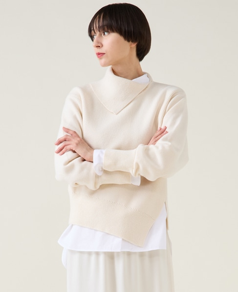 ストレッチウールアシメプルオーバー 詳細画像 オフ 5