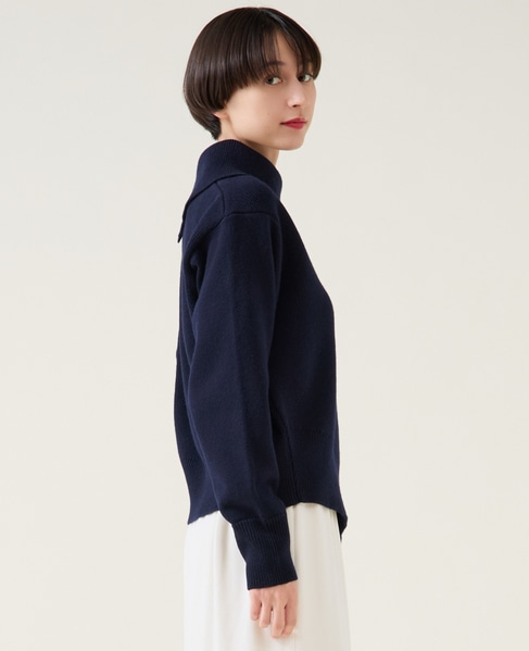 ストレッチウールアシメプルオーバー 詳細画像 ネイビー 4