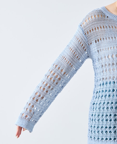 ライトメッシュニット 詳細画像 サックス 11